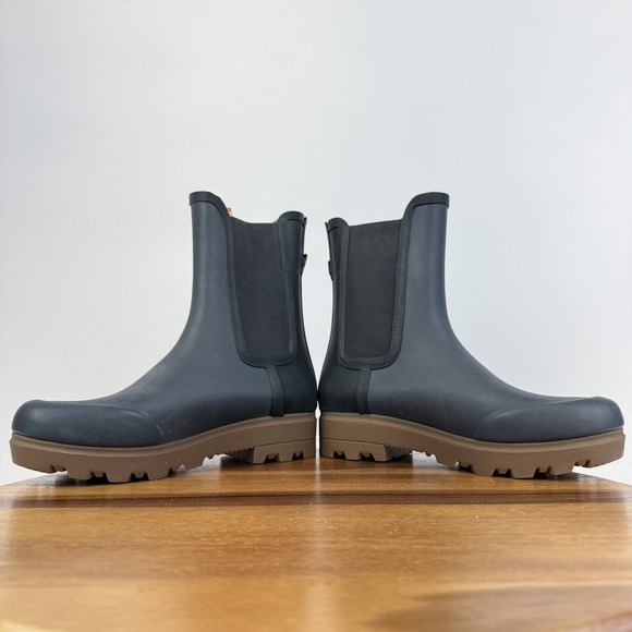 New Womens Bogs Holly Tall Chelsea Black Waterproof Rain Boots Size 8 M NWOB - Picture 5 of 8